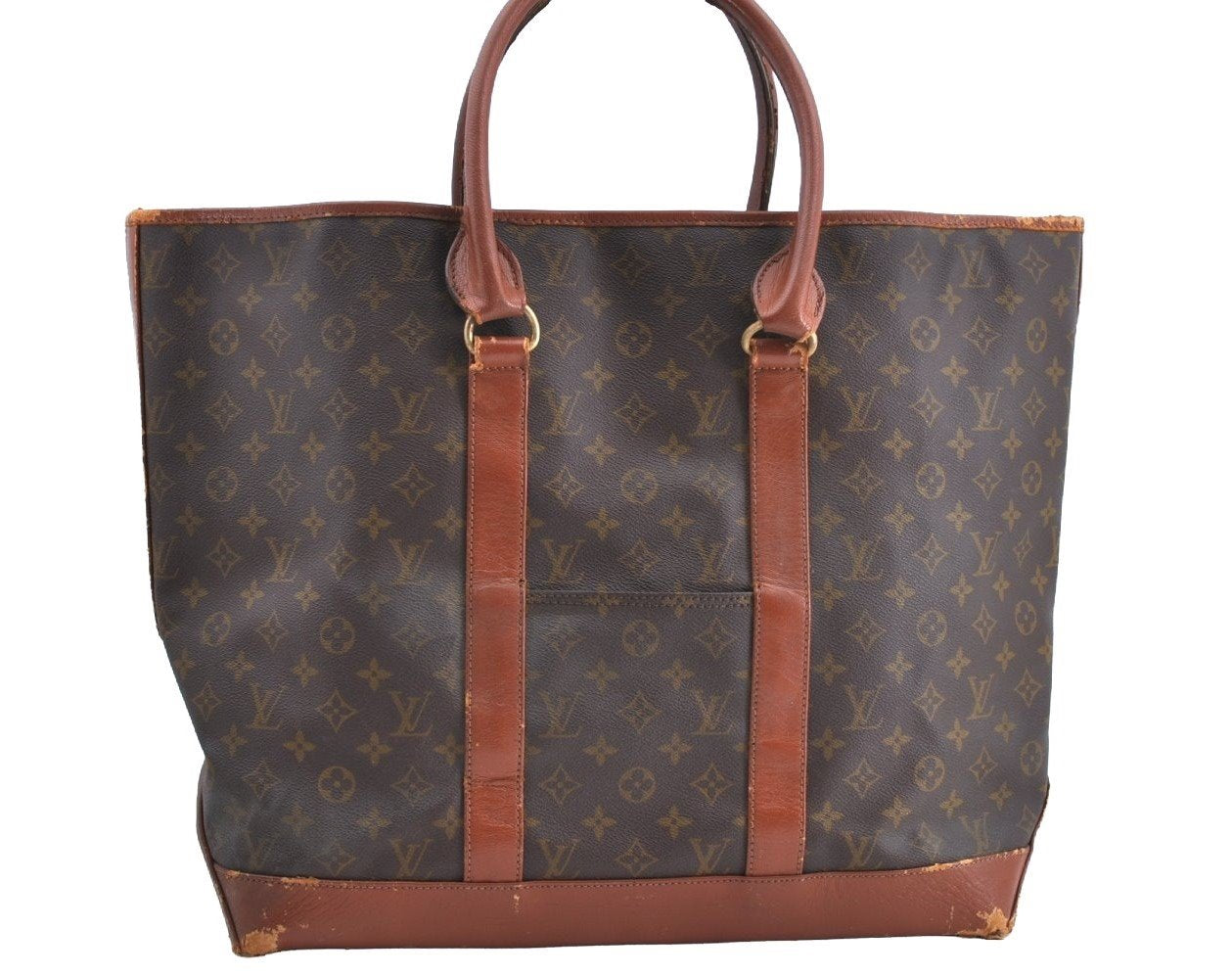 Auth Louis Vuitton Monogram Sac Weekend GM Vintage Tote Hand Bag Old Model K5211