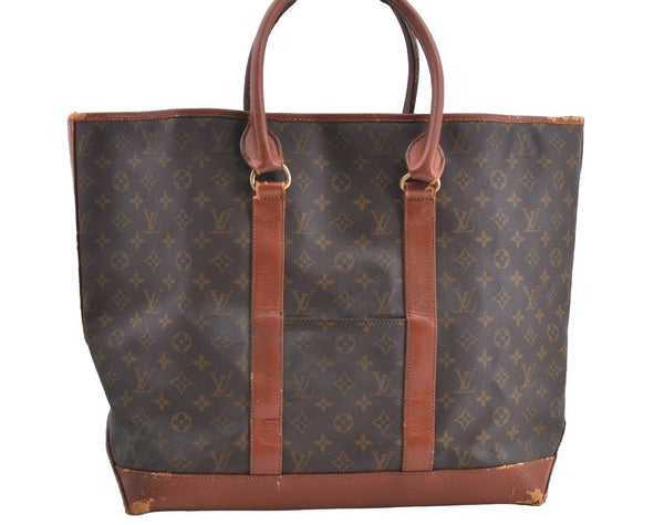 Auth Louis Vuitton Monogram Sac Weekend GM Vintage Tote Hand Bag Old Model K5211