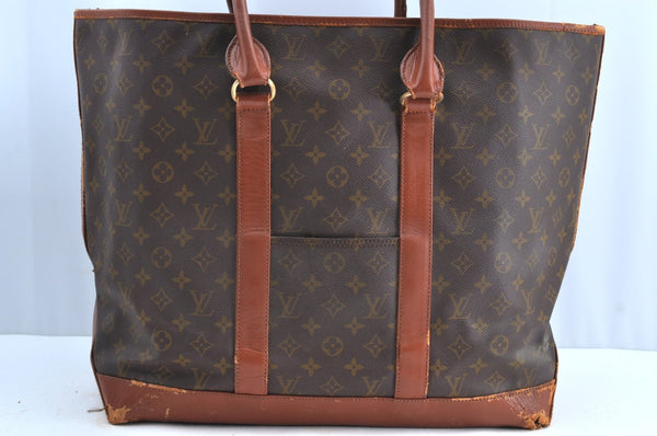 Auth Louis Vuitton Monogram Sac Weekend GM Vintage Tote Hand Bag Old Model K5211