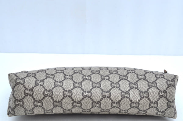 Authentic GUCCI GG Plus Clutch Hand Bag Purse PVC Leather Brown K5214