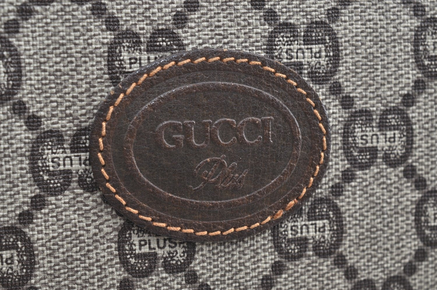 Authentic GUCCI GG Plus Clutch Hand Bag Purse PVC Leather Brown K5214