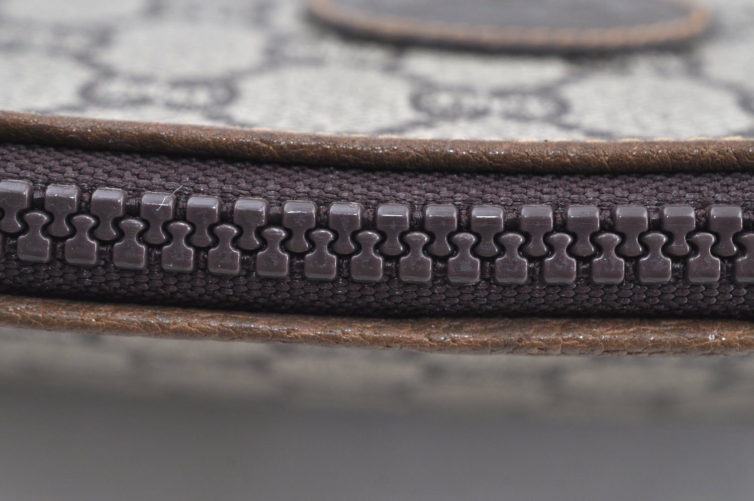 Authentic GUCCI GG Plus Clutch Hand Bag Purse PVC Leather Brown K5214