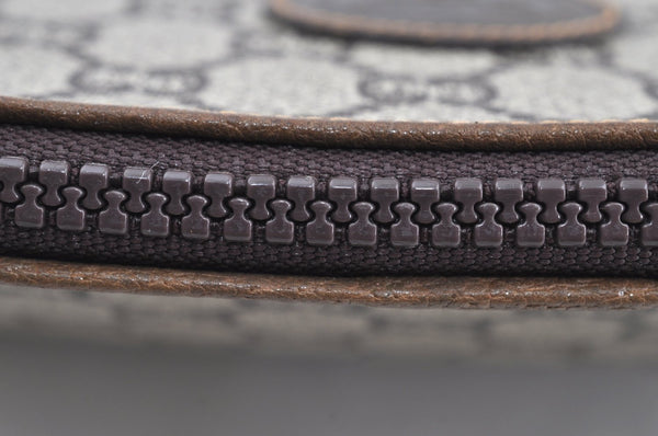 Authentic GUCCI GG Plus Clutch Hand Bag Purse PVC Leather Brown K5214