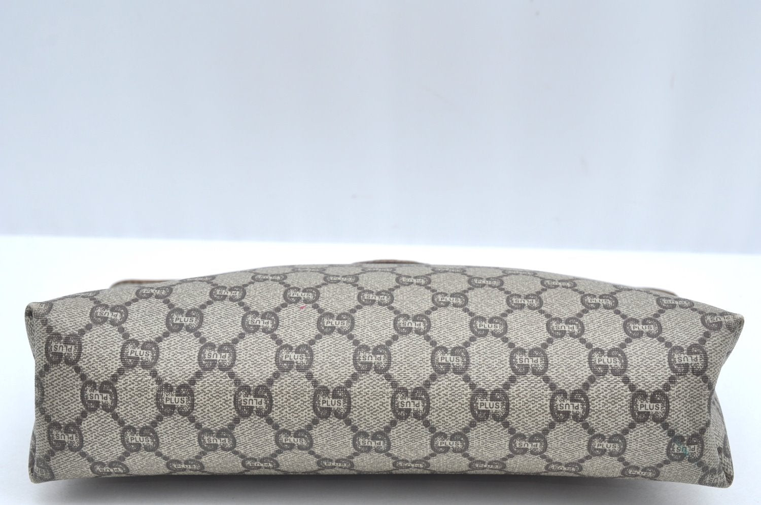 Authentic GUCCI GG Plus Clutch Hand Bag Purse PVC Leather Brown K5219