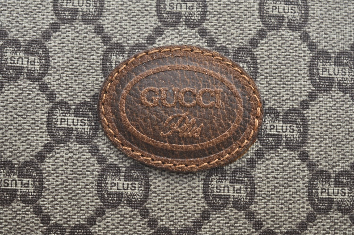 Authentic GUCCI GG Plus Clutch Hand Bag Purse PVC Leather Brown K5219