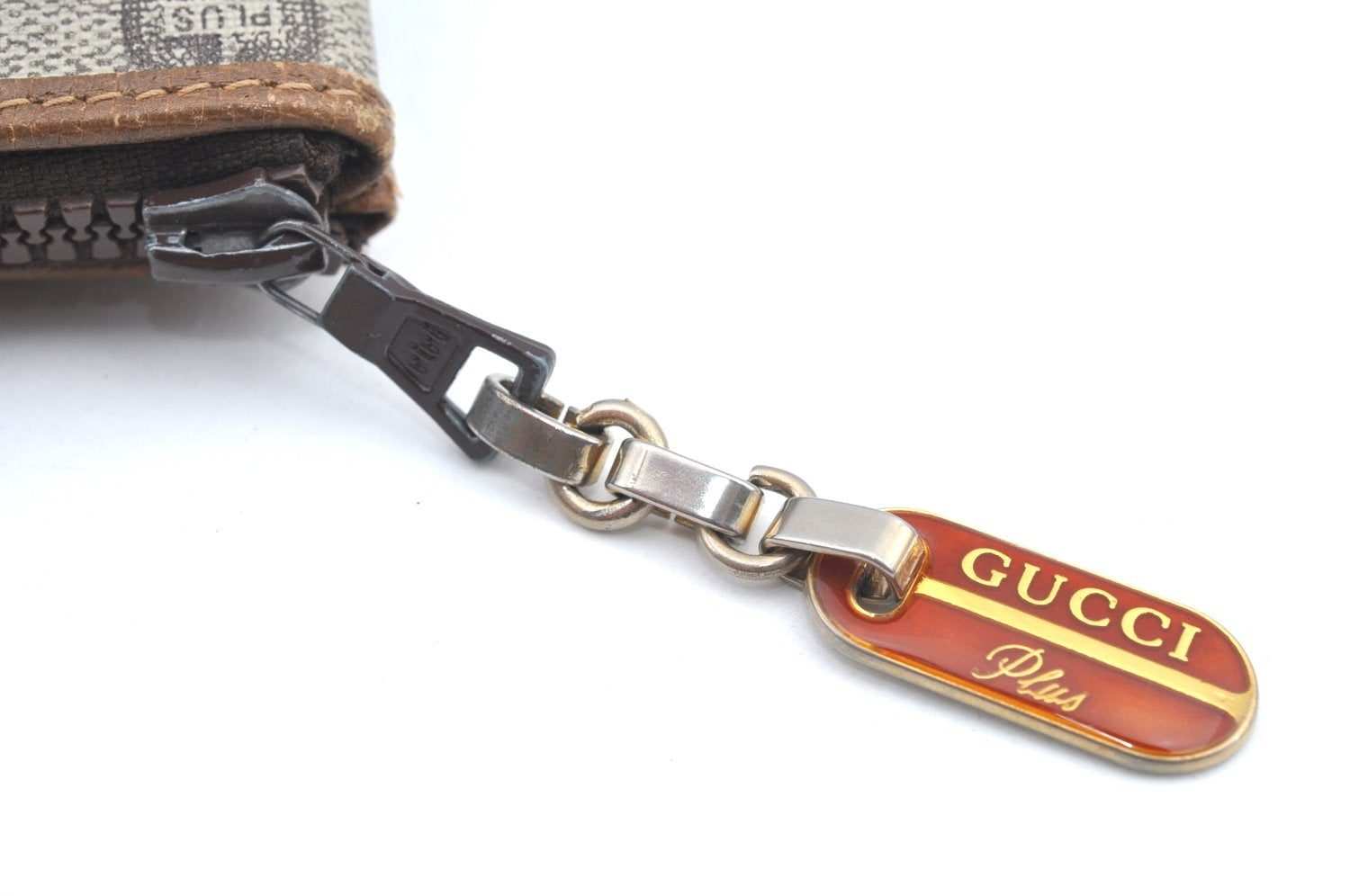 Authentic GUCCI GG Plus Clutch Hand Bag Purse PVC Leather Brown K5219