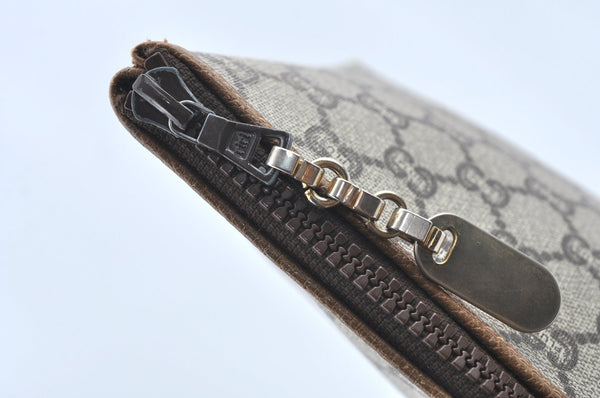 Authentic GUCCI GG Plus Clutch Hand Bag Purse PVC Leather Brown K5219