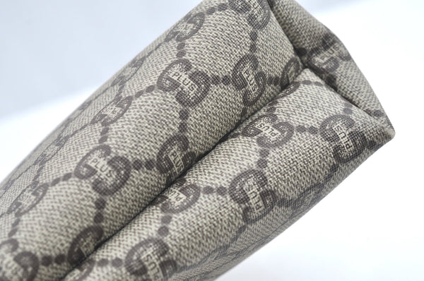 Authentic GUCCI GG Plus Clutch Hand Bag Purse PVC Leather Brown K5219