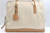 Authentic PRADA Nylon Tessuto Leather Shoulder Tote Bag Beige K5225