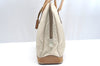 Authentic PRADA Nylon Tessuto Leather Shoulder Tote Bag Beige K5225