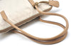 Authentic PRADA Nylon Tessuto Leather Shoulder Tote Bag Beige K5225