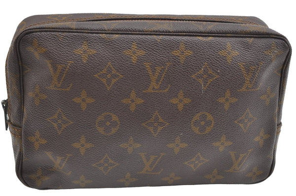 Auth Louis Vuitton Monogram Trousse Toilette 23 Clutch Hand Bag Old Model K5228