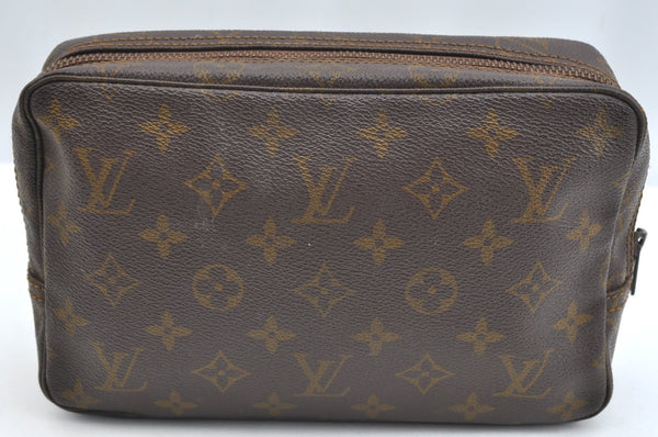 Auth Louis Vuitton Monogram Trousse Toilette 23 Clutch Hand Bag Old Model K5228
