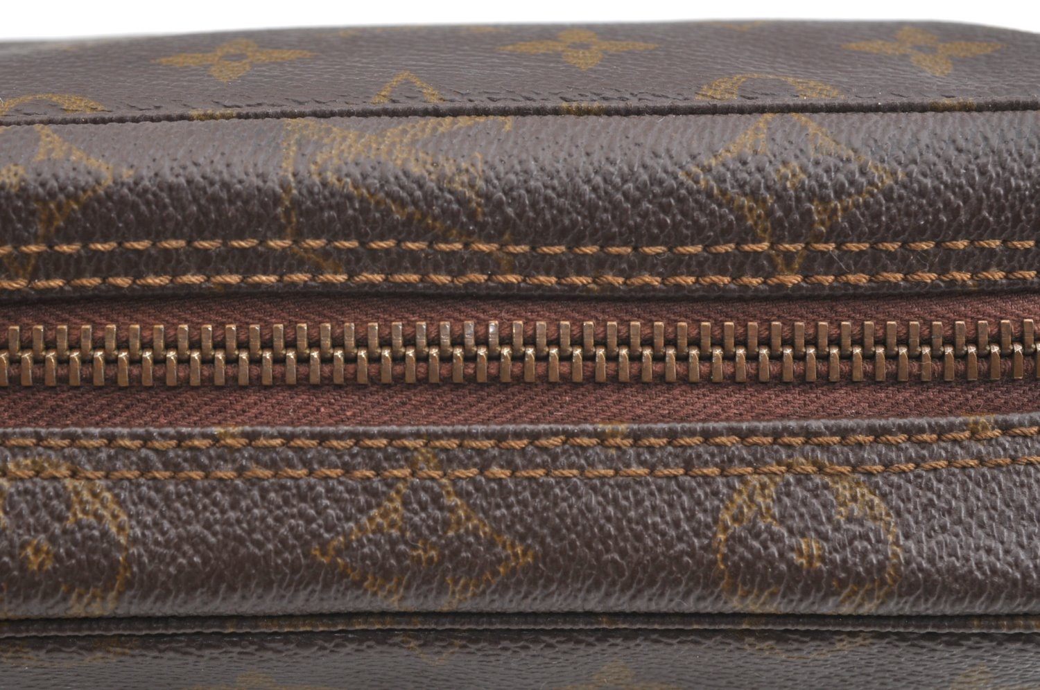 Auth Louis Vuitton Monogram Trousse Toilette 23 Clutch Hand Bag Old Model K5228