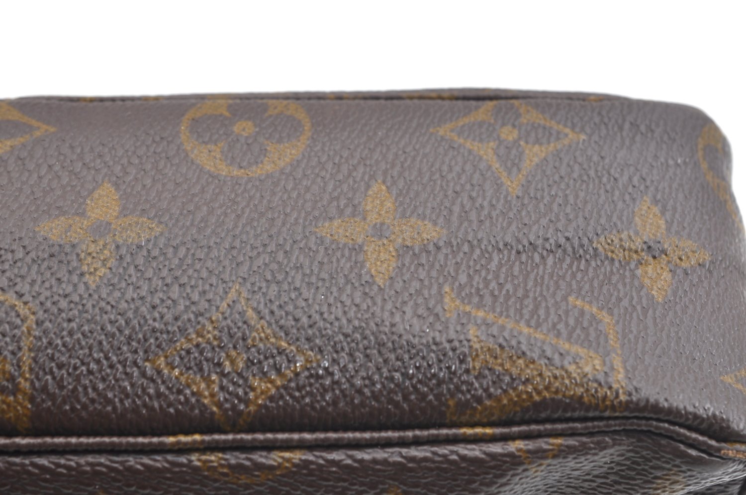 Auth Louis Vuitton Monogram Trousse Toilette 23 Clutch Hand Bag Old Model K5228