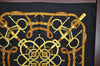 Authentic HERMES Carre 90 Scarf "Eperon d'Or" Silk Black K5233