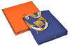 Auth HERMES Carre 90 Scarf "LE MORS ”A LA CONETABLE" Silk Navy Blue Box K5235