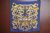 Auth HERMES Carre 90 Scarf "LE MORS ”A LA CONETABLE" Silk Navy Blue Box K5235