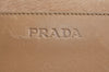 Authentic PRADA Unborn Calf Leather Shoulder Hand Bag Purse Beige K5238