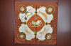 Authentic HERMES Carre 90 Scarf "SPRINGS" Silk Brown Green K5244