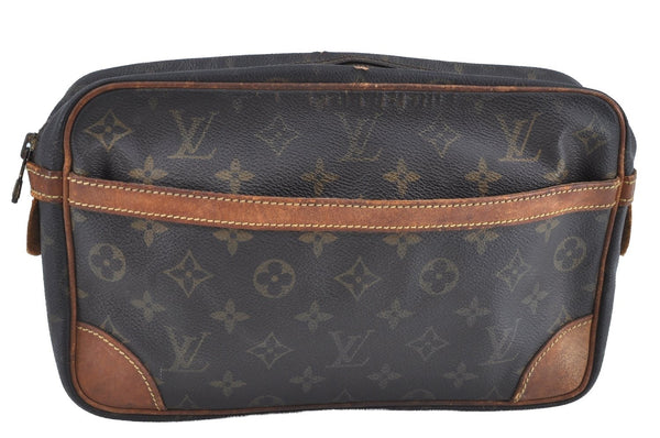 Authentic Louis Vuitton Monogram Compiegne 28 Clutch Hand Bag M51845 LV K5248