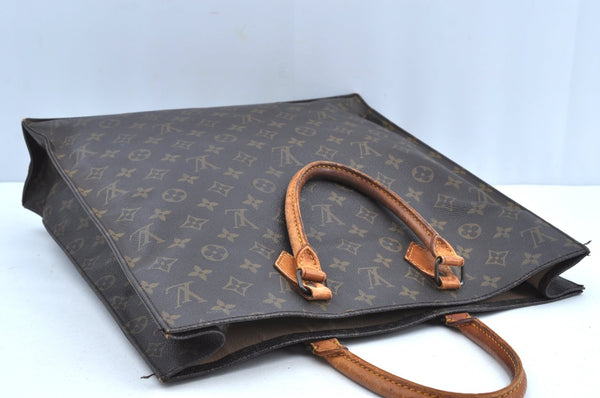 Authentic Louis Vuitton Monogram Sac Plat Hand Tote Bag M51140 LV K5262