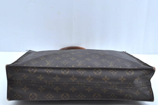 Authentic Louis Vuitton Monogram Sac Plat Hand Tote Bag M51140 LV K5262