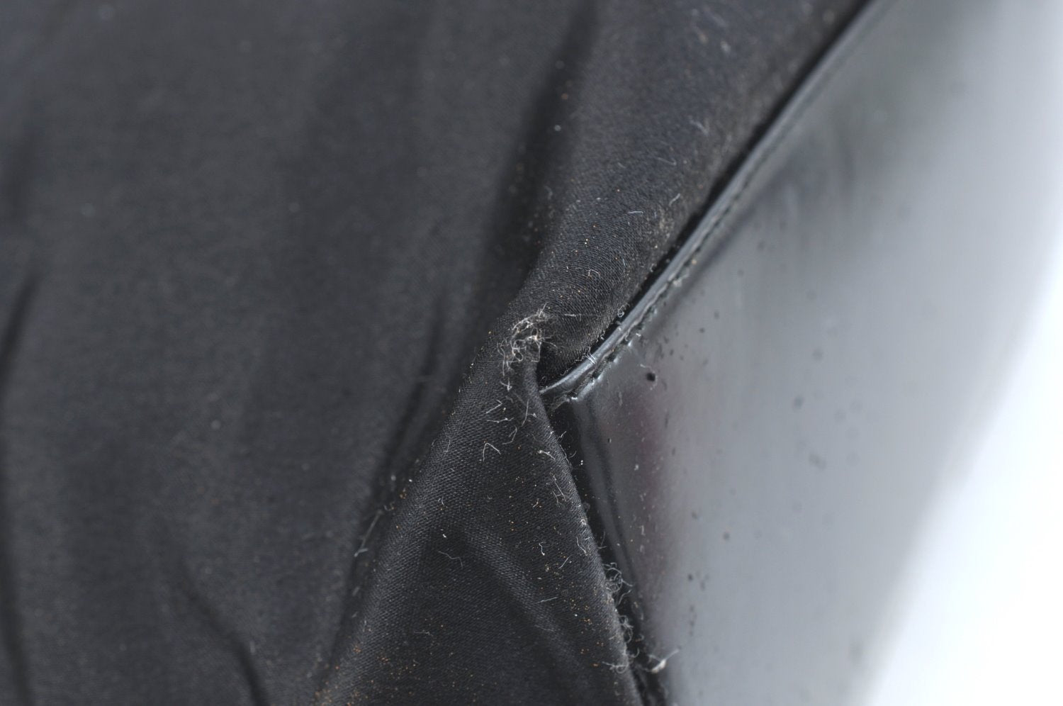 Authentic GUCCI Shoulder Hand Bag Purse Satin Leather 0013017 Black Junk K5264