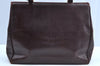 Authentic Salvatore Ferragamo Vara Leather Shoulder Tote Bag Brown Red SF K5266