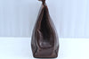 Authentic Salvatore Ferragamo Vara Leather Shoulder Tote Bag Brown Red SF K5266