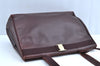 Authentic Salvatore Ferragamo Vara Leather Shoulder Tote Bag Brown Red SF K5266