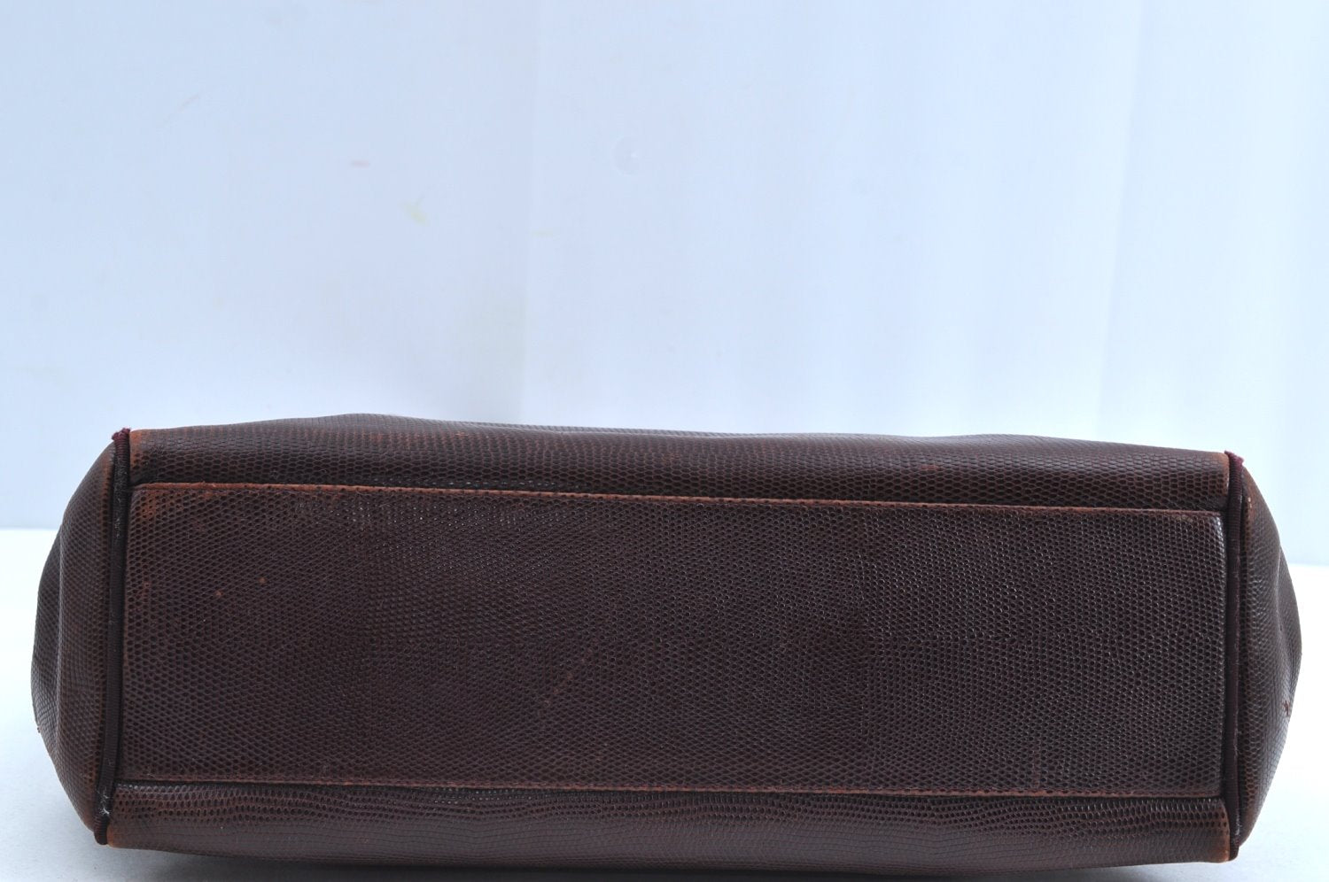 Authentic Salvatore Ferragamo Vara Leather Shoulder Tote Bag Brown Red SF K5266