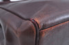 Authentic Salvatore Ferragamo Vara Leather Shoulder Tote Bag Brown Red SF K5266
