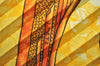 Authentic HERMES Pleats Scarf "CARPE DIEM" Silk Orange Yellow K5267