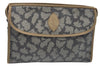 Authentic YVES SAINT LAURENT Clutch Hand Bag Purse PVC Gray K5269