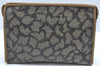 Authentic YVES SAINT LAURENT Clutch Hand Bag Purse PVC Gray K5269