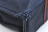 Authentic HERMES Fourre Tout PM Hand Tote Bag Purse Cotton Navy Blue K5270