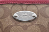 Authentic COACH Signature Shoulder Cross Body Bag PVC Leather Brown Pink K5271