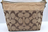 Authentic COACH Signature Shoulder Tote Bag Purse Canvas Leather Brown K5273