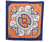 Authentic HERMES Carre 90 Scarf "WASHINGTONS CARRIAGE" Silk Navy Blue K5274