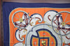 Authentic HERMES Carre 90 Scarf "WASHINGTONS CARRIAGE" Silk Navy Blue K5274