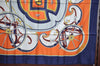 Authentic HERMES Carre 90 Scarf "WASHINGTONS CARRIAGE" Silk Navy Blue K5274