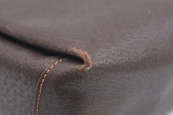 Authentic GUCCI Shoulder Hand Bag Purse Leather Brown K5277