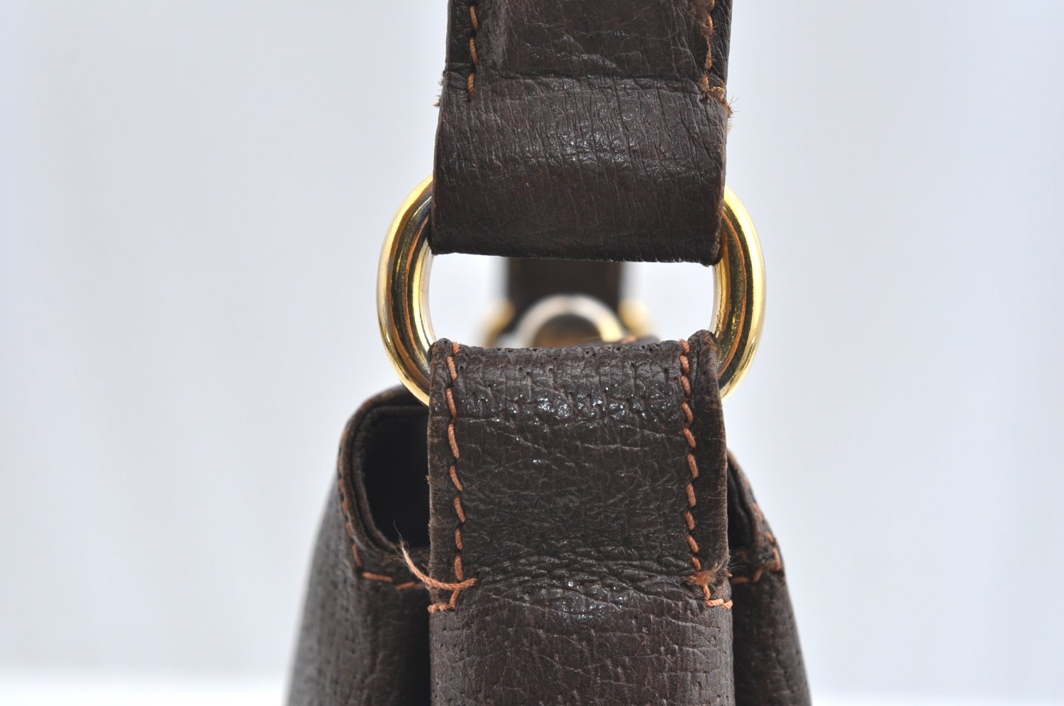 Authentic GUCCI Shoulder Hand Bag Purse Leather Brown K5277