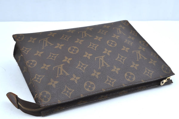 Auth Louis Vuitton Monogram Poche Toilette 26 Cosmetics Pouch Old Model LV K5292
