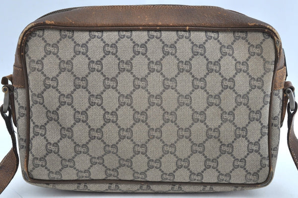Authentic GUCCI Shoulder Cross Body Bag GG Plus PVC Leather Brown Junk K5293
