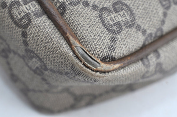 Authentic GUCCI Shoulder Cross Body Bag GG Plus PVC Leather Brown Junk K5293