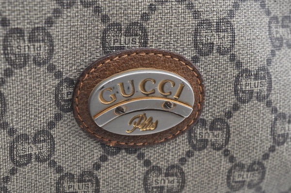 Authentic GUCCI Shoulder Cross Body Bag GG Plus PVC Leather Brown Junk K5293