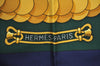 Authentic HERMES Carre 90 Scarf "KOSMIMA" Silk Navy Blue K5295