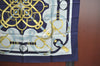 Authentic HERMES Carre 90 Scarf "Eperon d'or" Silk Navy Blue K5296